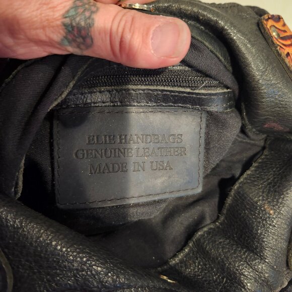 Elie Handbags Custom Artisan Tooled Leather Shoulder Bag - Picture 5 of 6